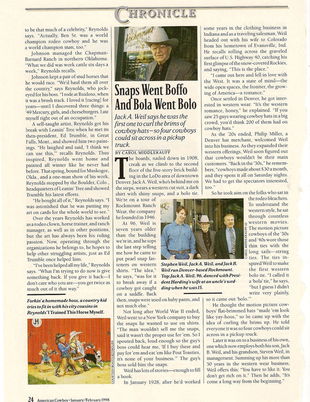 American Cowboy - Snaps Went Boffo & Bola Went Bolo