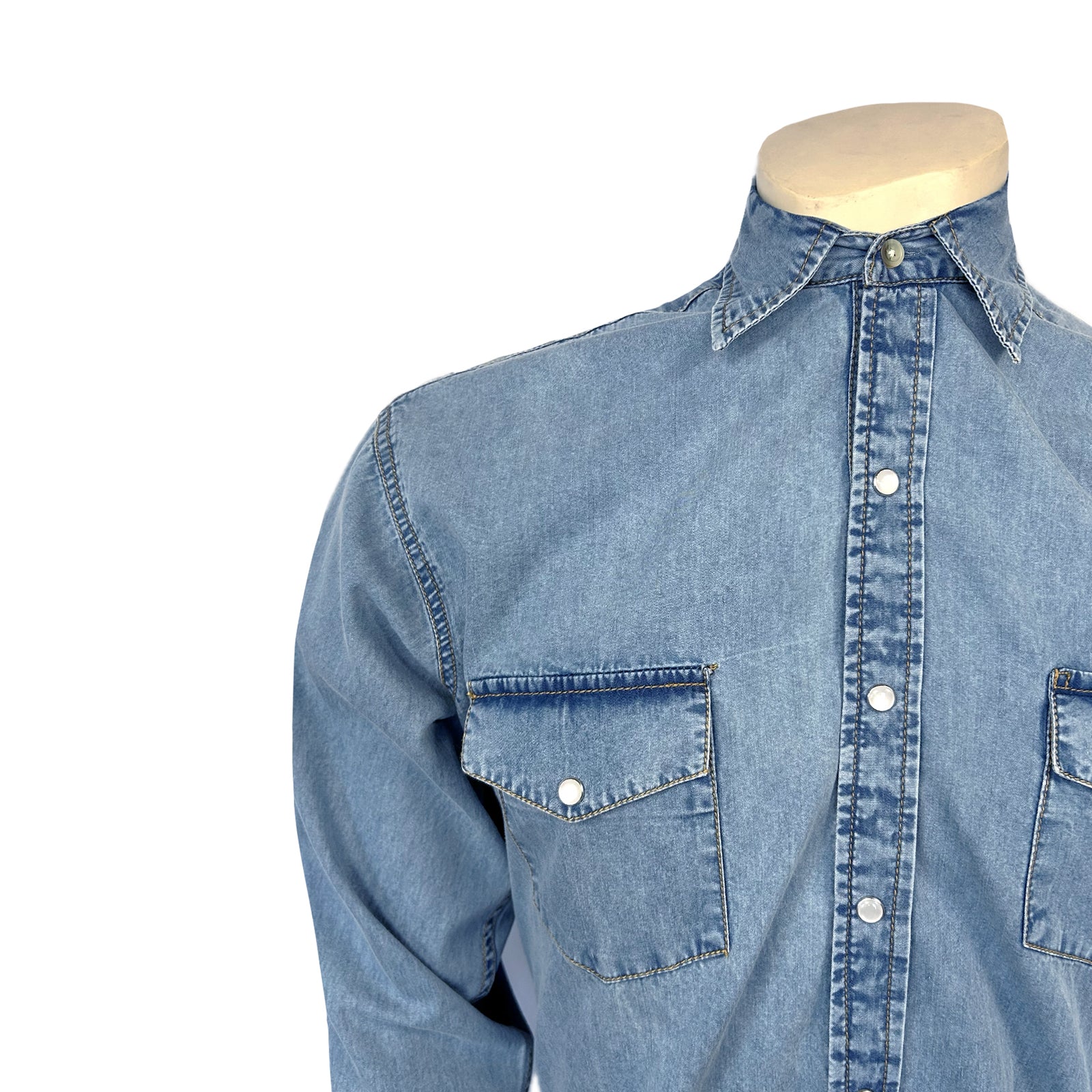 Men's Stonewashed Denim Classic Western Shirt - Rockmount