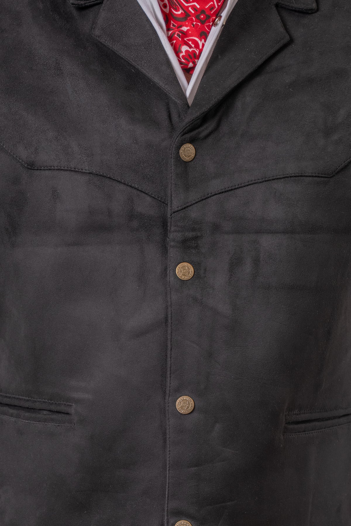 Men's Black Suede Cloth Vest