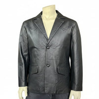 Men's Black Lamb Leather Western Blazer - Rockmount