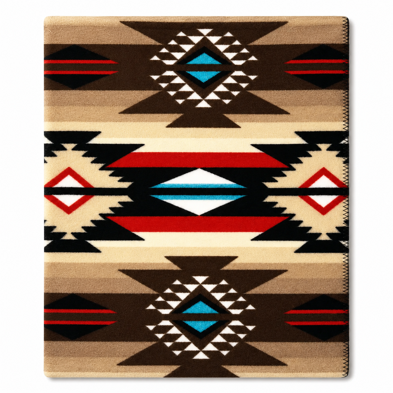 Native Pattern Fleece Western Blanket in Brown