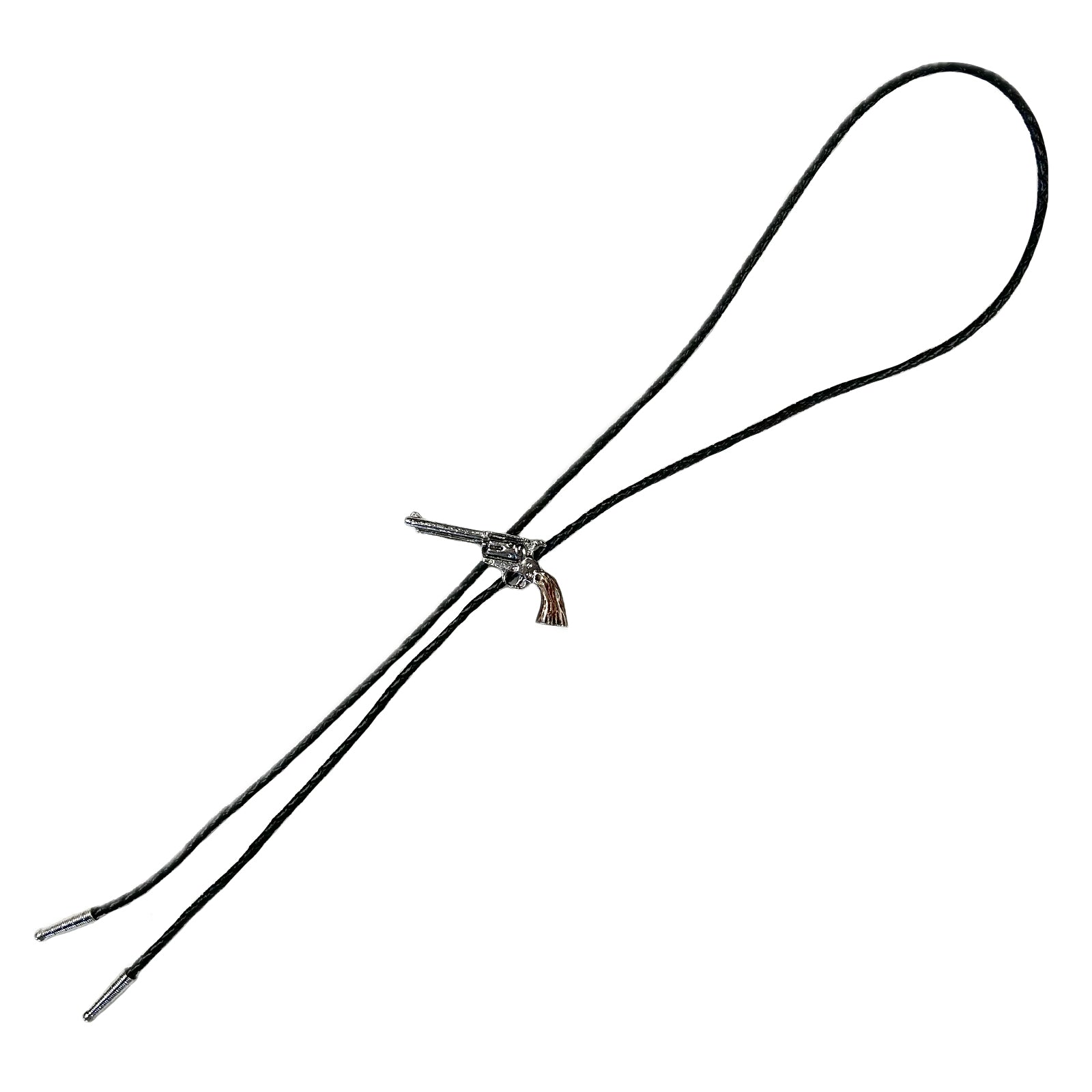 Silver Six-Shooter Pistol Western Bolo Tie - Rockmount