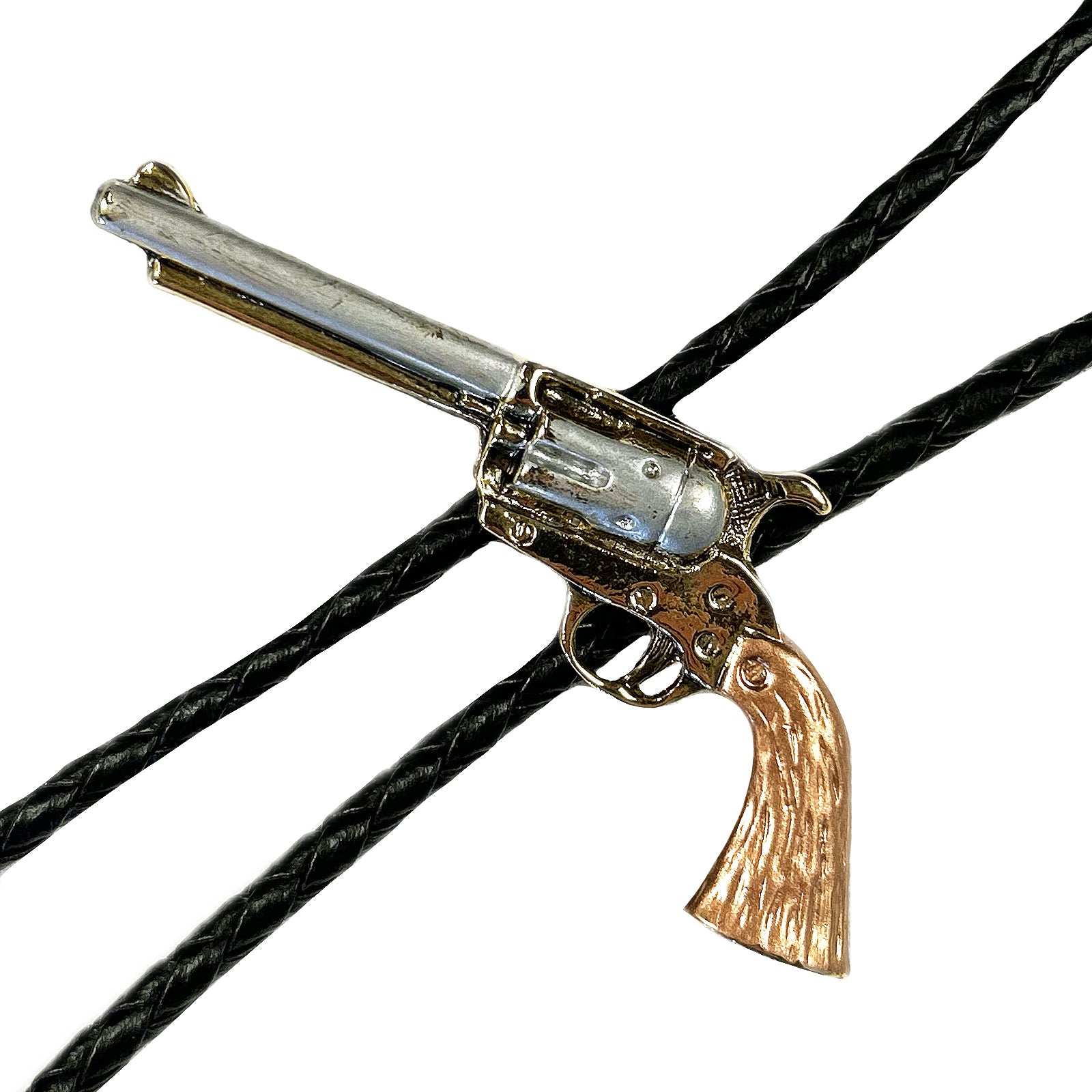 Tri-Color Six-Shooter Pistol Western Bolo Tie - Rockmount