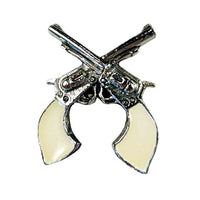 Silver Six-Shooter Pistols Western Bolo Tie - Rockmount