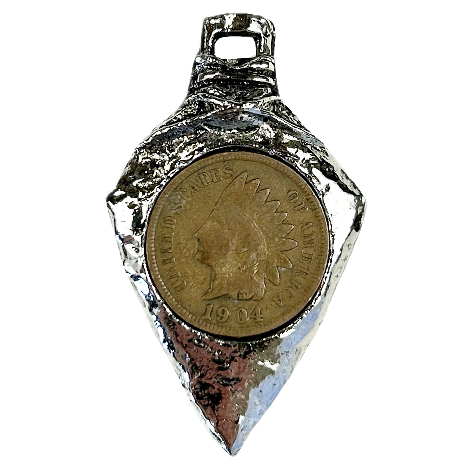 Silver Arrowhead Genuine Buffalo Nickel Western Bolo Tie - Rockmount