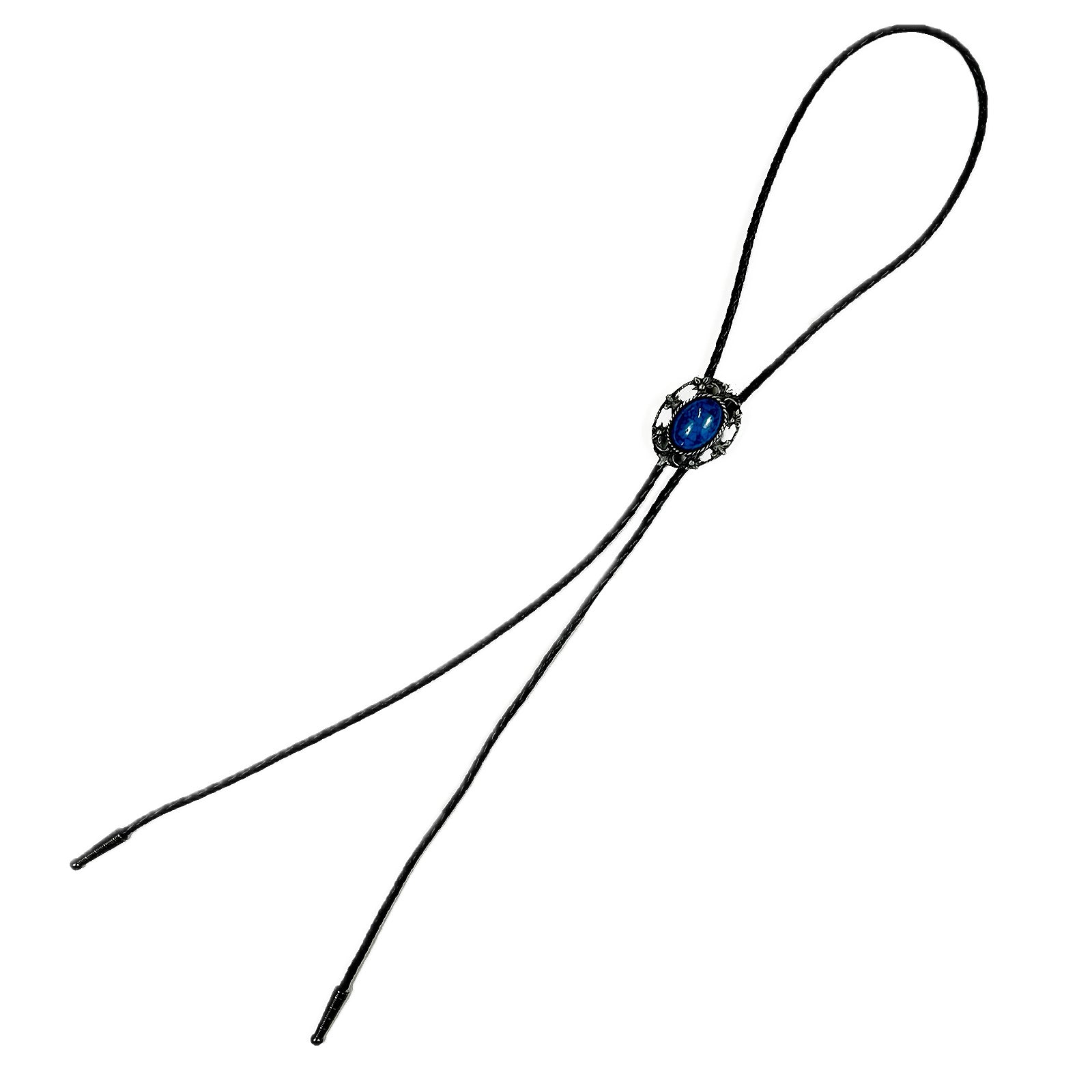 Pewter Filigree with Turquoise Stone Western Bolo Tie - Rockmount