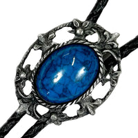 Pewter Filigree with Turquoise Stone Western Bolo Tie - Rockmount