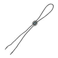 Silver Southwest Pattern with Turquoise Enamel Western Bolo Tie - Rockmount
