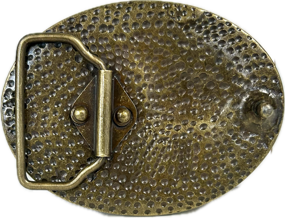 Running Horses Brass Western Belt Buckle