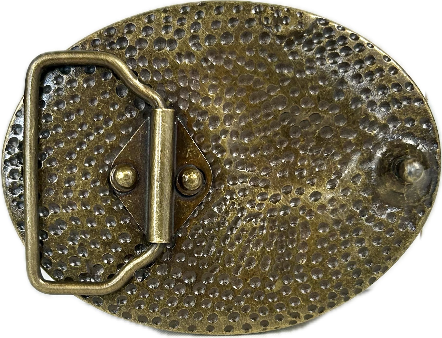 Running Horses Brass Western Belt Buckle