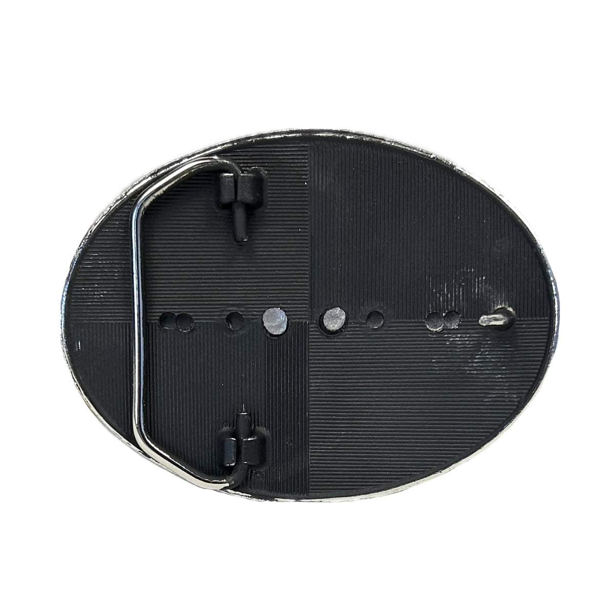 Mustang Silver & Black Western Belt Buckle - Rockmount