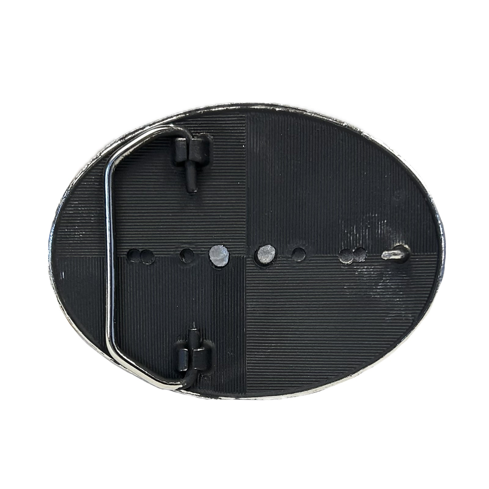 Mustang Silver & Black Western Belt Buckle - Rockmount