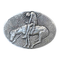 End of the Trail Pewter Western Belt Buckle - Rockmount