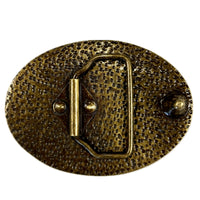 Steer Skull & Feathers Brass Western Belt Buckle - Rockmount