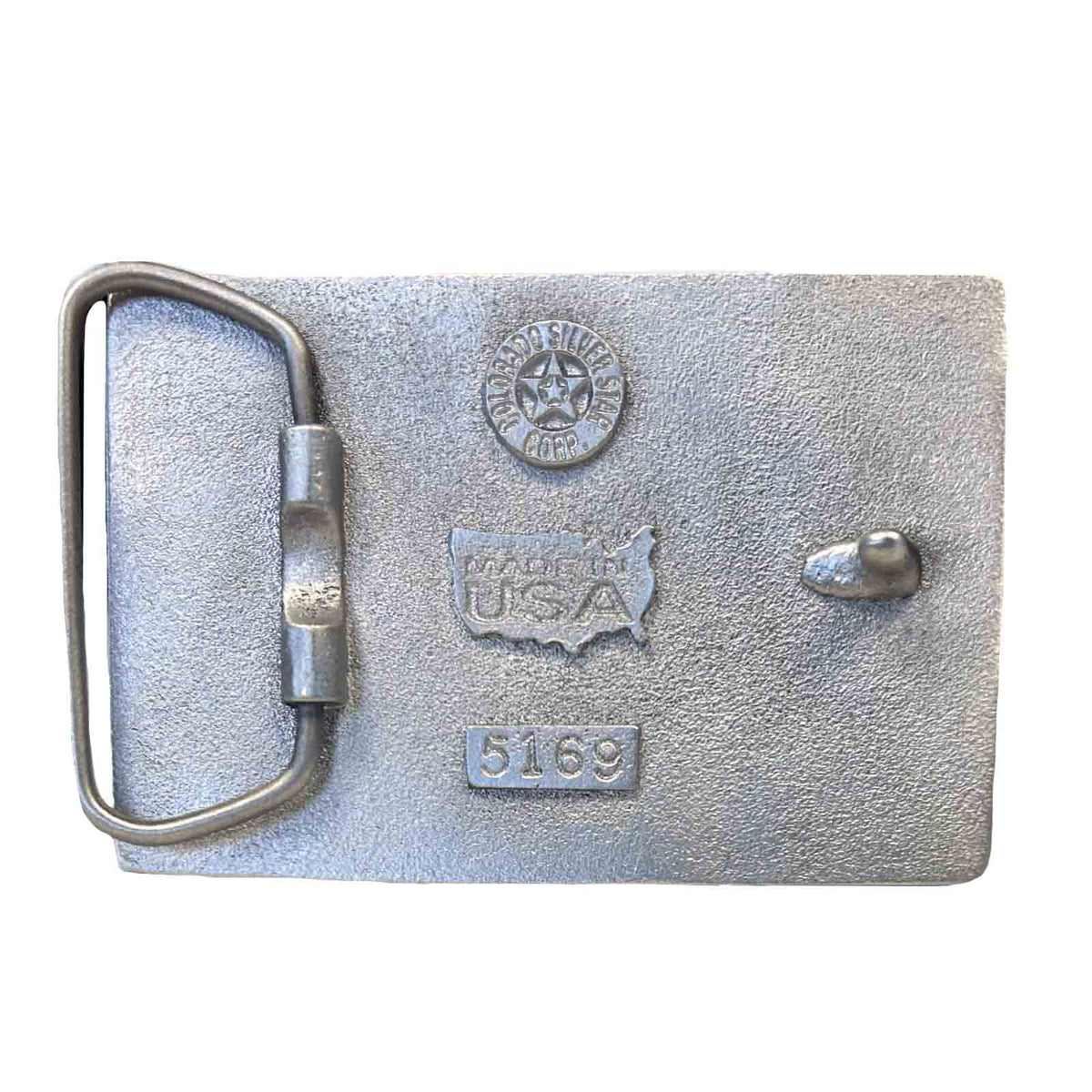 Pewter Colorado Flag Belt Buckle with Mountains