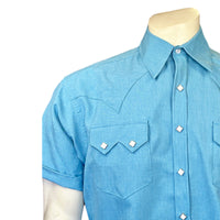 Men's Short Sleeve Aqua Western Shirt with UV Protection - Rockmount