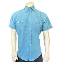 Men's Short Sleeve Aqua Western Shirt with UV Protection - Rockmount