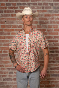Men's Short Sleeve Cards Print Western Shirt