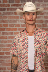 Men's Short Sleeve Cards Print Western Shirt