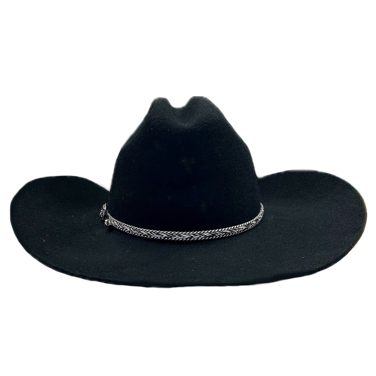 Black Cattleman Western Hat with Horse Hair Band - Rockmount