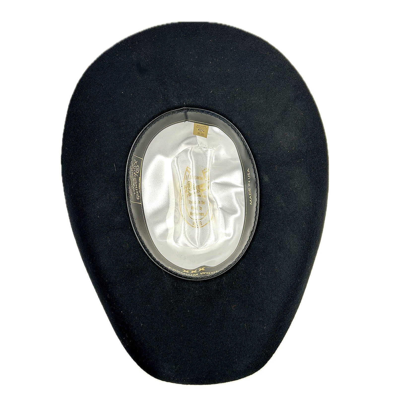 Black Cattleman Western Hat with Horse Hair Band - Rockmount