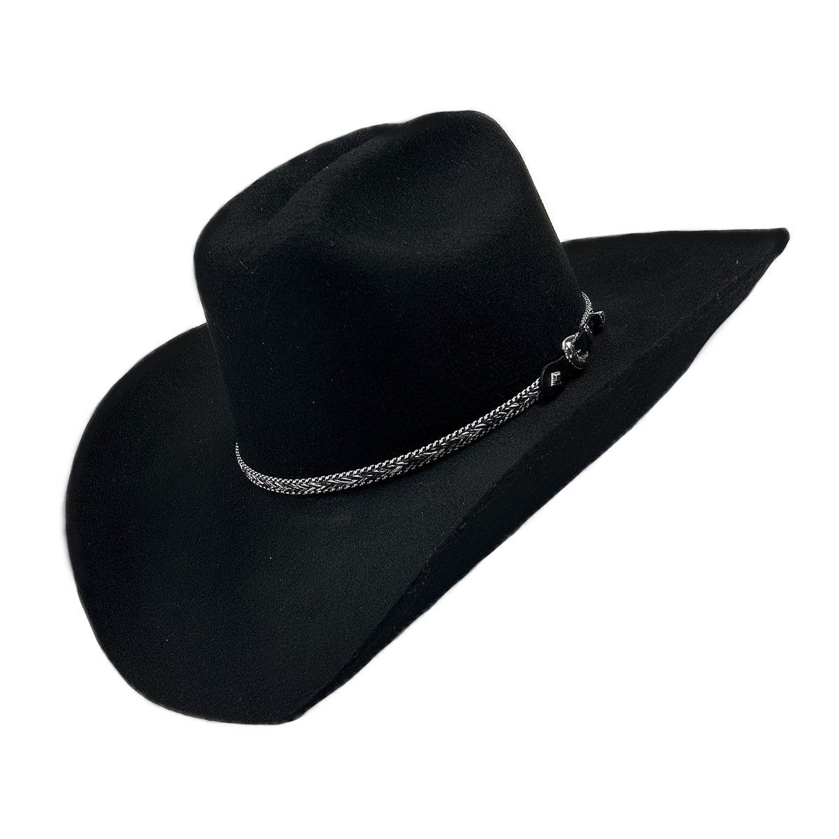 Black Cattleman Western Hat with Horse Hair Band - Rockmount