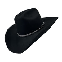 Black Cattleman Western Hat with Horse Hair Band - Rockmount