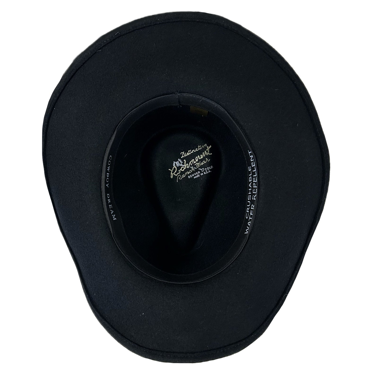 Crushable Black Felt Cowboy Hat - Rockmount