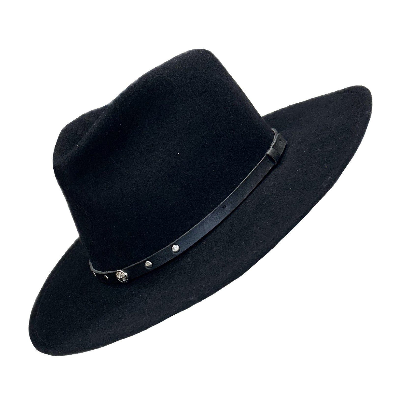 Crushable Black Wool Felt Magic Pinch Western Hat