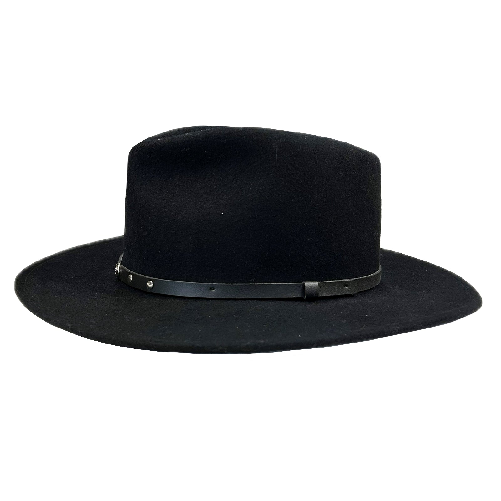Crushable Black Wool Felt Magic Pinch Western Hat
