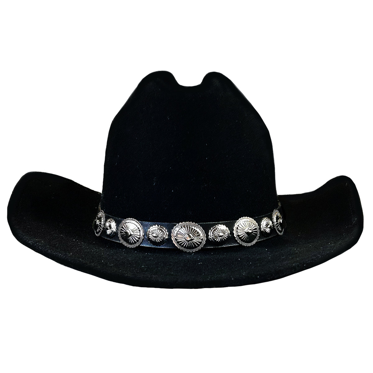 Crushable Black Felt Concho Western Hat - Rockmount