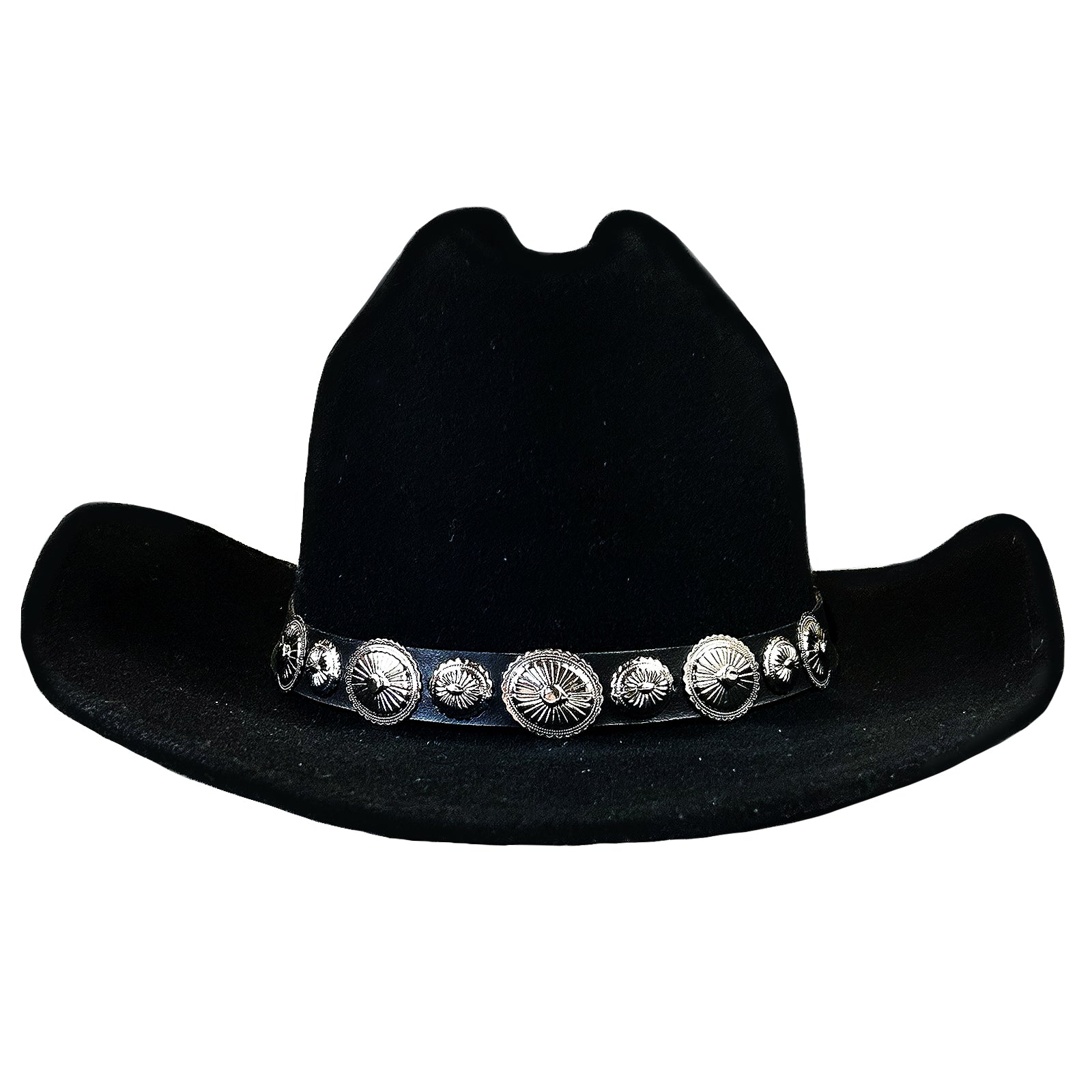 Crushable Black Felt Concho Western Hat - Rockmount