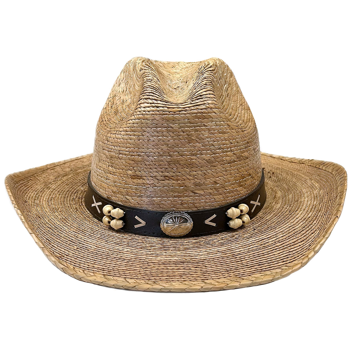 Palm Leaf Straw 2-Tone Pinch Western Hat - Rockmount
