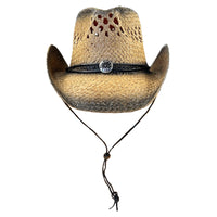 Raffia Straw 2-Tone Pinch Crease Western Hat - Rockmount