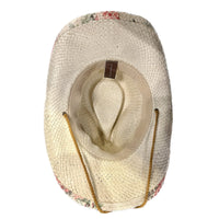 Floral Red & Green Print Straw Western Hat - Rockmount