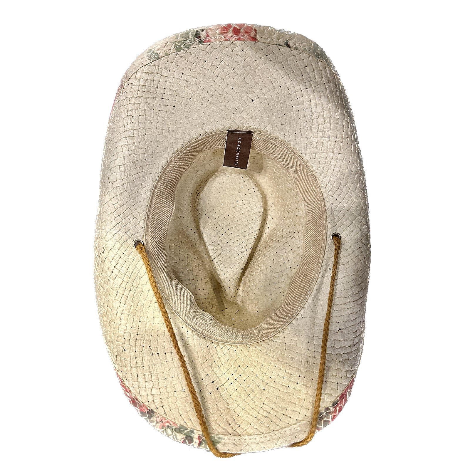 Floral Red & Green Print Straw Western Hat - Rockmount