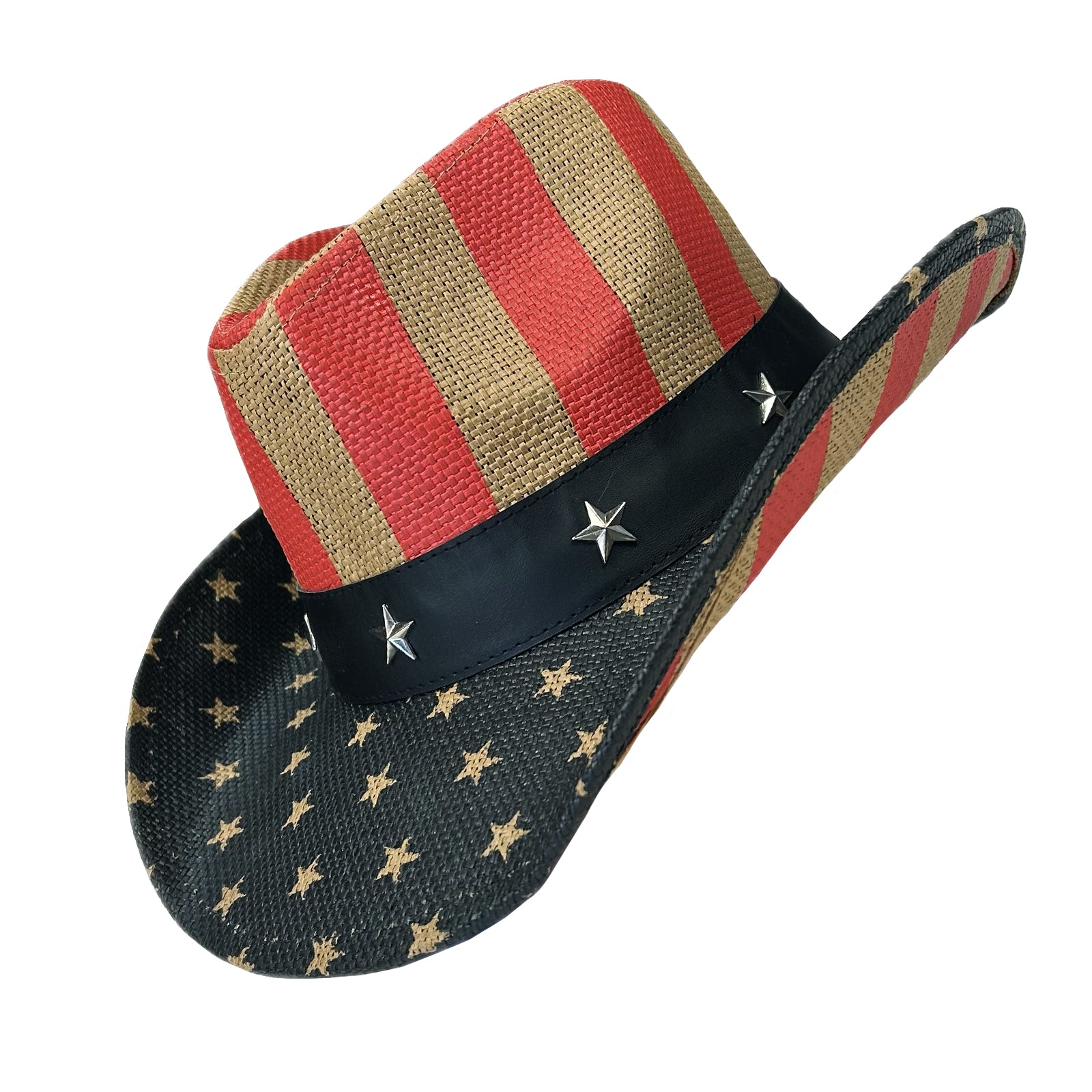 American Flag Raffia Straw Western Hat - Rockmount