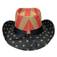 American Flag Raffia Straw Western Hat - Rockmount