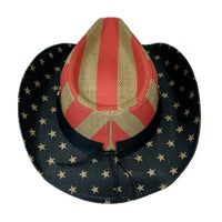 American Flag Raffia Straw Western Hat - Rockmount