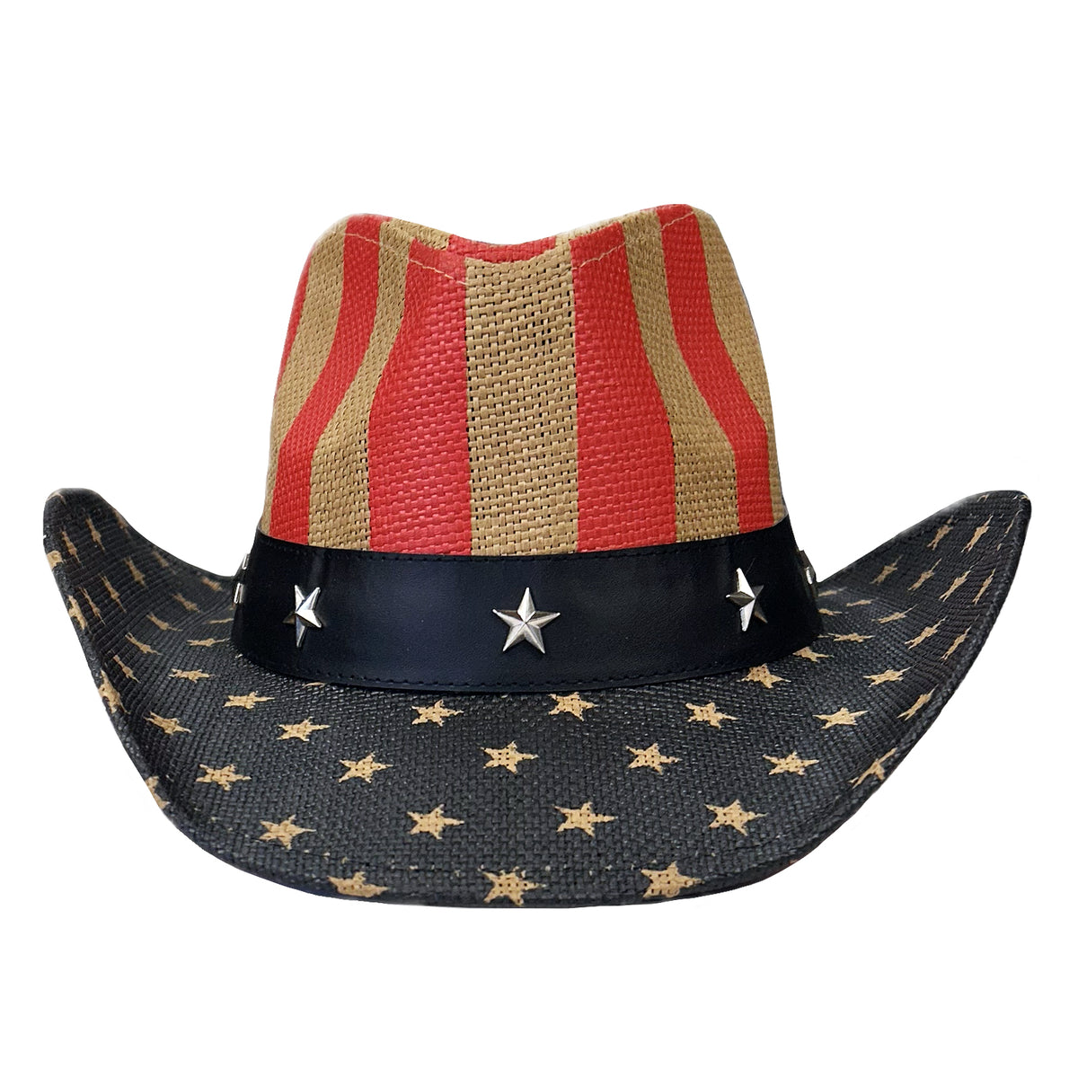 American Flag Raffia Straw Western Hat - Rockmount
