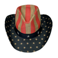 American Flag Raffia Straw Western Hat - Rockmount