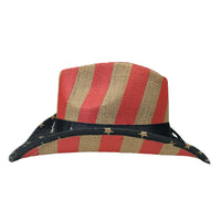 American Flag Raffia Straw Western Hat - Rockmount