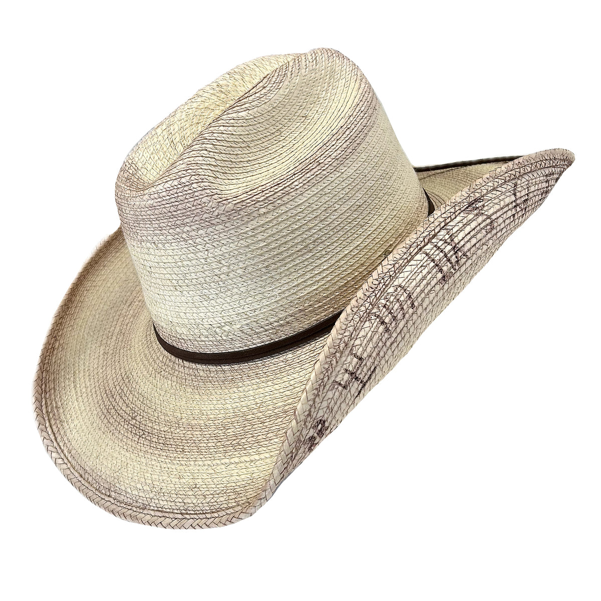 Palm Straw Cowboy Hat with Cattleman Brands - Rockmount