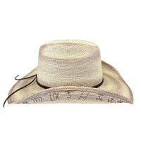 Palm Straw Cowboy Hat with Cattleman Brands - Rockmount