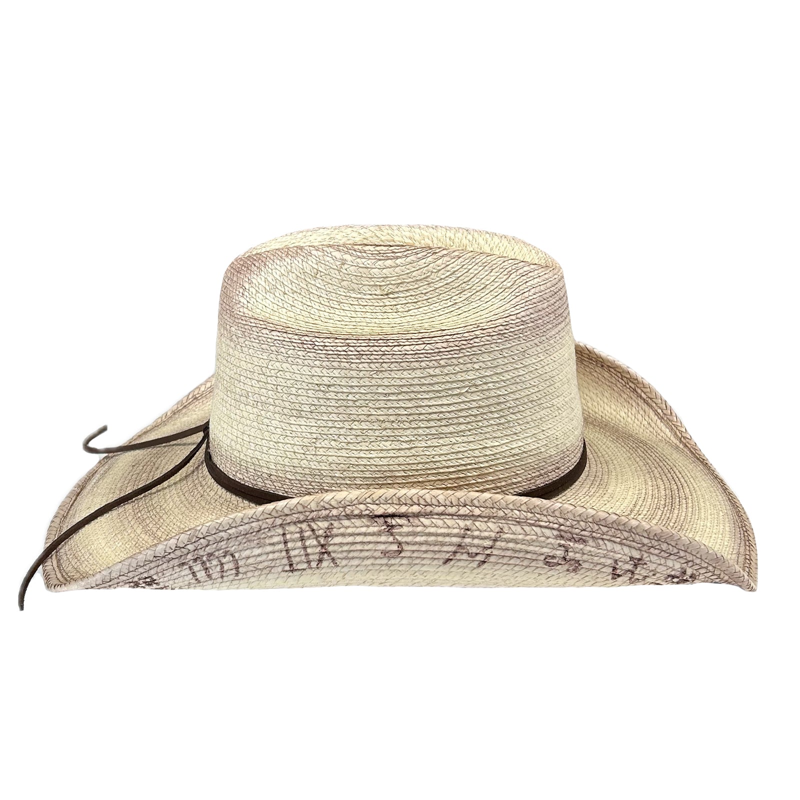 Palm Straw Cowboy Hat with Cattleman Brands - Rockmount