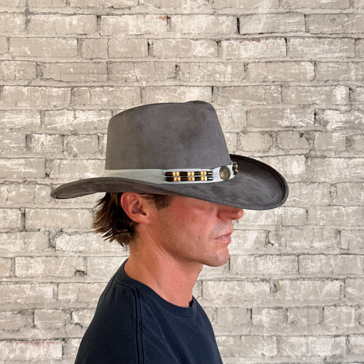 Suede Canyon Western Hat in Gray