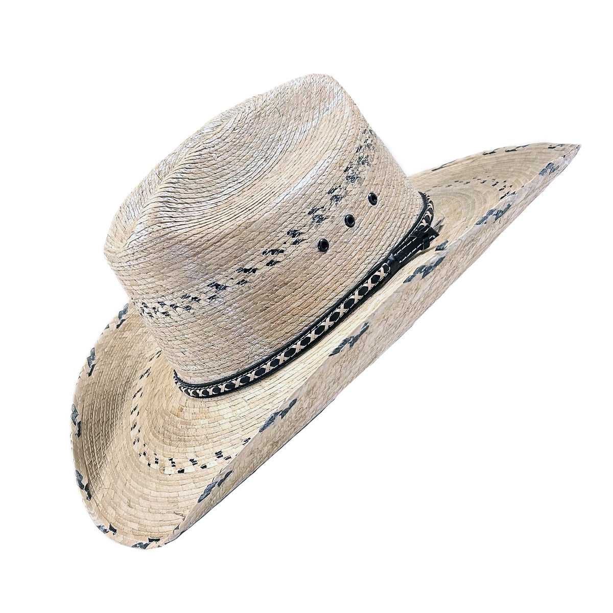 Premium Palm Straw Cattleman Cowboy Hat with Chin Cord - Rockmount