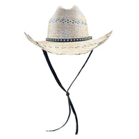 Premium Palm Straw Cattleman Cowboy Hat with Chin Cord - Rockmount