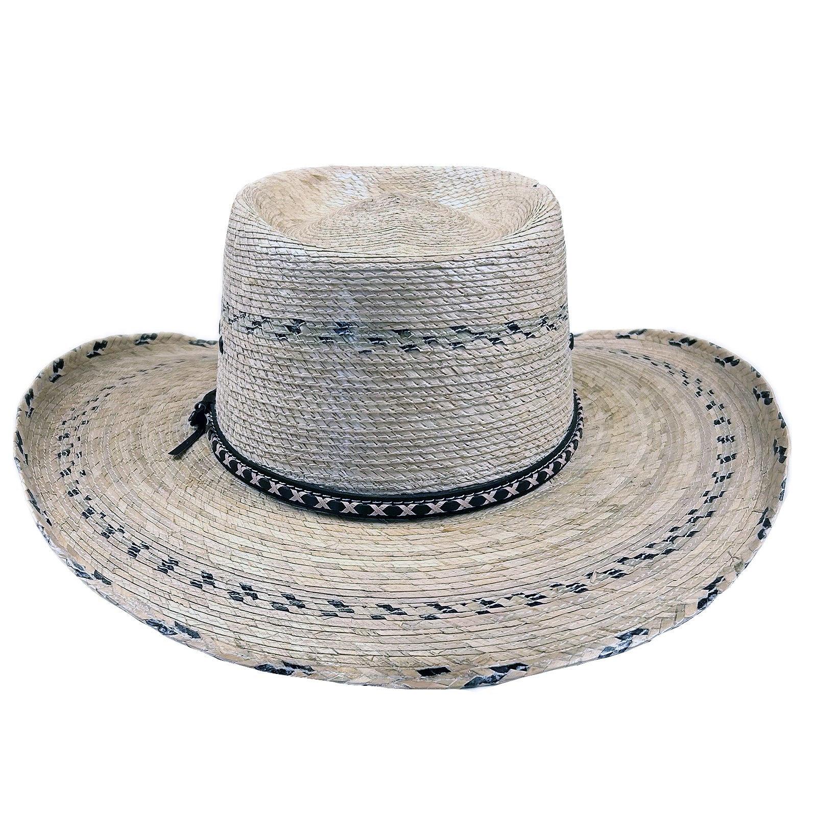 Premium Palm Straw Oval Crown Western Hat with Chin Cord - Rockmount