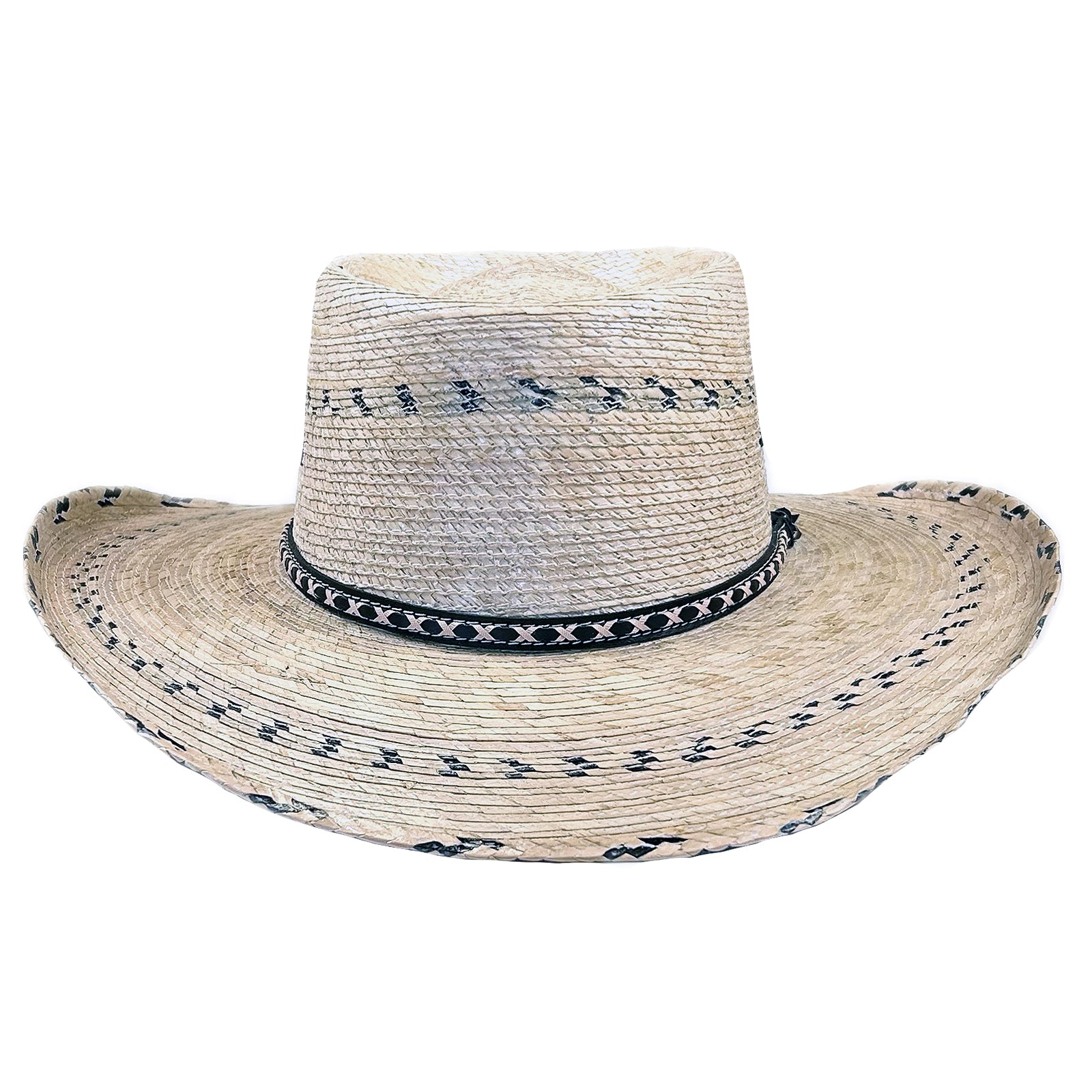 Premium Palm Straw Oval Crown Western Hat with Chin Cord - Rockmount
